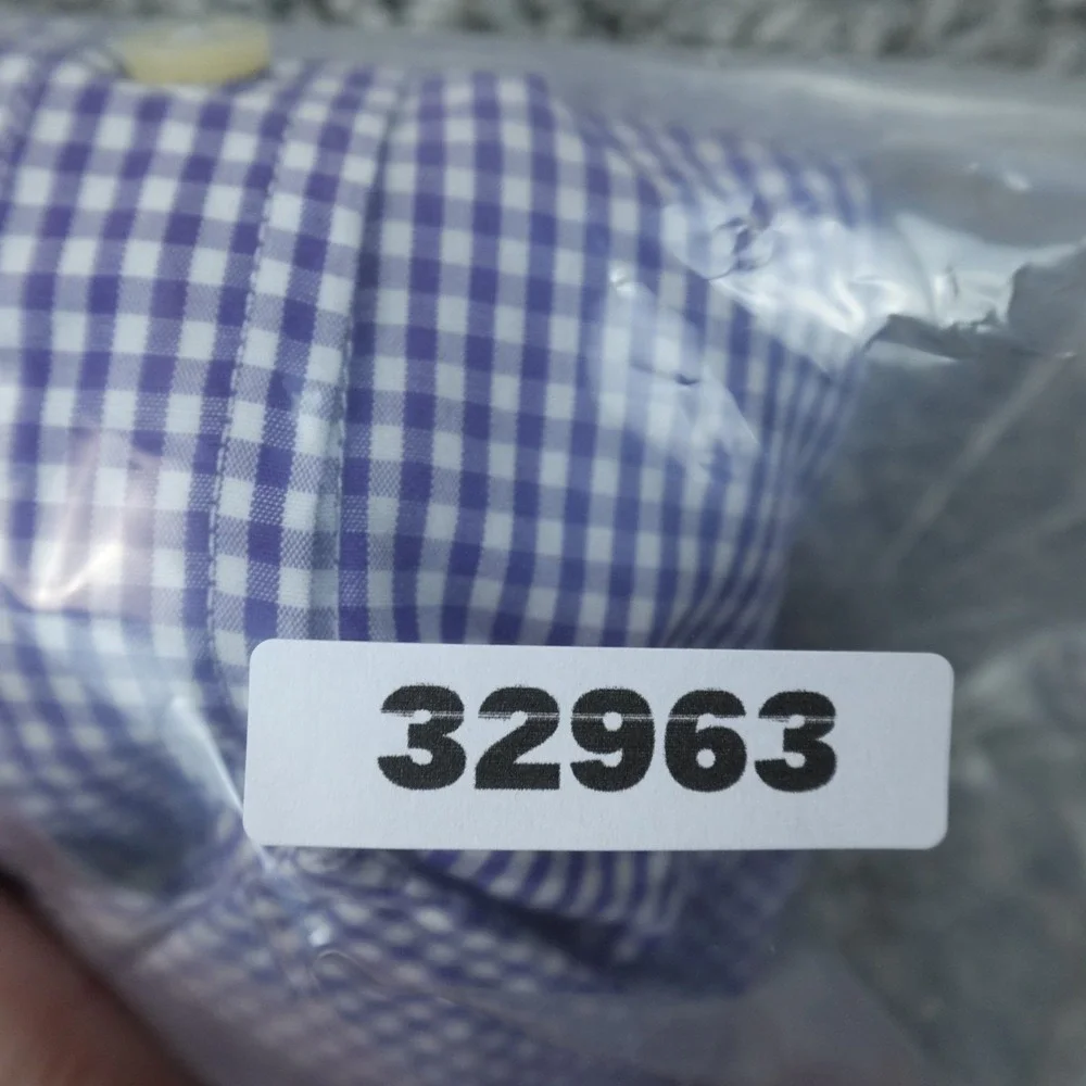 Banana Republic Shirt Mens L 16.5 35 Purple Gingham Slim Fit Button Up Dress Top